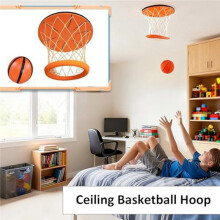 Ceiling Basketball Hoop Indoor Sports Goal & Stress Relief Toy for Kids, Bedroom, Dorm & Office Fun Games