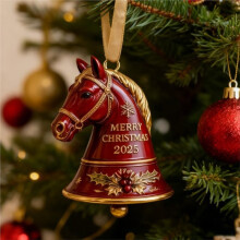 Sino de Natal com Pingente de Cavalo para Casa, Escritório, Festa de Fim de Ano, Árvore de Natal, Enfeite de Natal para Pendurar