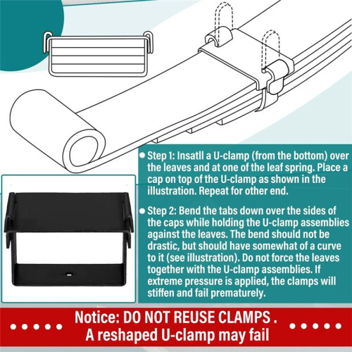 4 Pcs Leaf Spring Clamp Kit Leaf Springs  to 2.5 Inch Wide Lock Leaf Spring Together for Vehicles Stabilizing Control 2