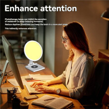 Light Therapy Lamp Wireless Charger 3000-6500K 10000 Lux Happy Sunlight Lamp SAD Treatment Lamp  Timer EU PLUG