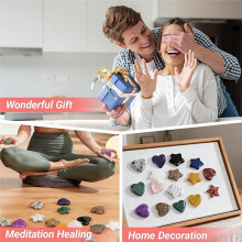 20 Pcs Star Healing Crystals and Gemstones Set for Stress Relief, Meditation, and Reiki Chakra Healing