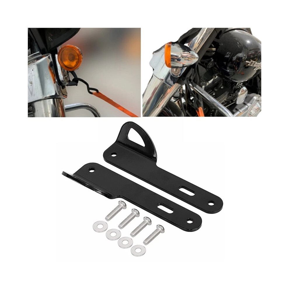 Front End Fork Tie Down Bracket Kit Fit For 1993-2023 Electra Glide Black 6033107846077