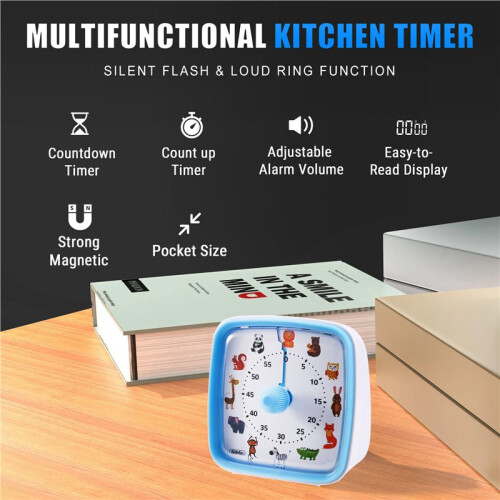 Multi-Functional Visual Timer for Primary School Students - Compact Electronic Countdown Timer for Kitchen Cook Timer 1