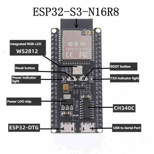 Kit DIY de Chatbot de Voz com IA, Câmera OV3660, Tela de 1,54 Polegadas e ESP32-S3-N16R8 para Xiaozhi 2