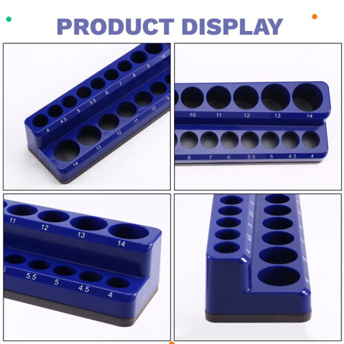 3PCS Professional Magnetic Socket Holder 1/4" Inch Drive Metric/ Socket Organizer Storage Installation Tool Kit 1