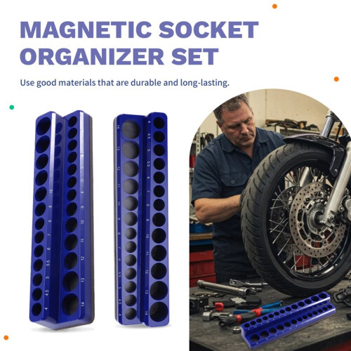 3PCS Professional Magnetic Socket Holder 1/4" Inch Drive Metric/ Socket Organizer Storage Installation Tool Kit 2