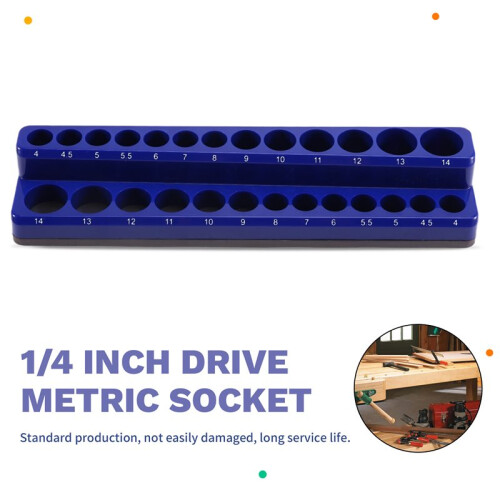 3PCS Professional Magnetic Socket Holder 1/4" Inch Drive Metric/ Socket Organizer Storage Installation Tool Kit 2