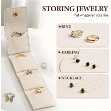 Jewelry Bag, with Multiple Compartments, Foldable Design for Earrings Necklaces Bracelets, Portable Storage