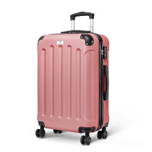 LUGG Skywander 24 Inch 67x26x44cm Suitcase Hard Shell Case 4 Wheel Travel Bag Lightweight ABS Material, Rose Gold