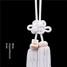 Car Rearview Mirror Ornament, Gold and Silver Steel Rope Chrysanthemum Knot Chinese Knot Ornament