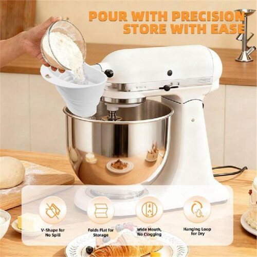 Flour Funnel for Kitchen Aid Mixer - New Silicone Kitchen Funnels Kitchen Tools 2