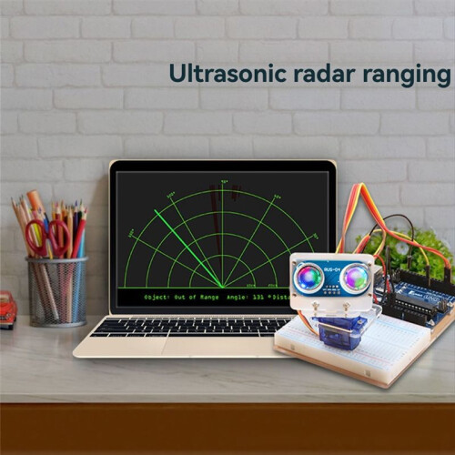 RUS-04 Ultrasonic Distance Sensor Module for Robotics and Obstacle Avoidance with RGB Light 3-5.5V Power Range RUS-04 B 2