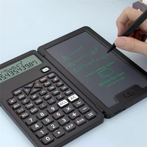 Calculator with Writing Board 12 Digits LCD Display Function Calculator Portable Calculator for Office School Black 2
