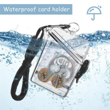 3 Pack Waterproof Id Card Badge Holder Case with Lanyard,Clear Waterproof Card Holder Lanyards for Id Badges and Keys