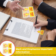 1250 Szt. Naklejek Sign Here 1-Calowe Zakładki z Datą, Naklejki z Datą i Dozownikiem, Łatwe do Umieszczenia w Biurze