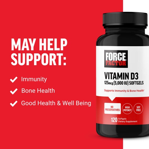 Force Factor, Vitamina D3, 125 mcg (5.000 IU), 120 Softgels 2