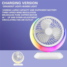 Desktop Rotatable USB Fan 3 Speeds Fan Night Light Fan Personal Fan for Bedroom Home Office Desktop Travel