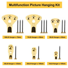 127Pcs Heavy Duty Picture Hanging Kit with Nails for Wooden/Drywall - Professional Hangers for Canvas, Office Pictures