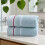 Serviettes de bain en coton bleu clair 74 x 33 cm 2