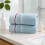 Serviettes de bain en coton bleu clair 74 x 33 cm 3