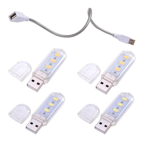 5 τεμάχια νυχτερινό φως LED, πληκτρολόγιο USB, φωτιστικό φορητού υπολογιστή, 2
