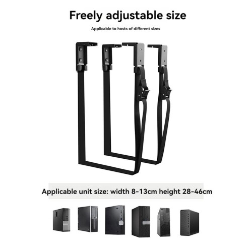 Adjustable PC Case Holder - Under Desk & Wall Mounted CPU Stand, Computer Mainframe Hanger, Host Box Bracket Rack 2