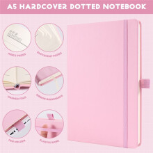 A5 Hardcover Dotted Journal Notebook with 184 Numbered Pages,Dotted Journaling Kit for Beginner Green