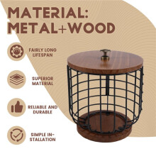 Coffee Box Storage Box, Large Storage Basket, with Wooden Base and Cover, Suitable for Kitchen and Office.
