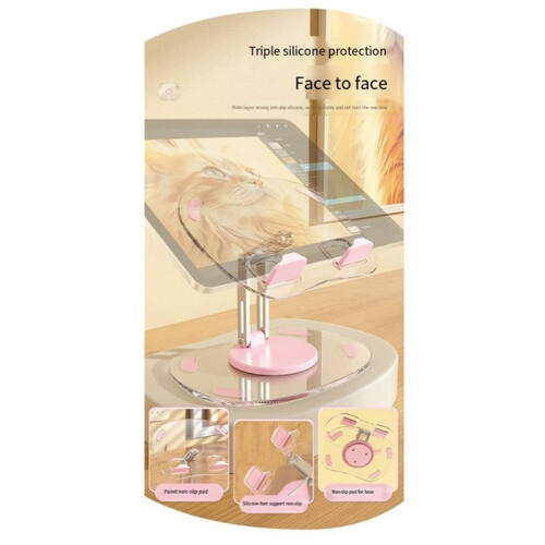 Supporto per Staffa per Tablet Supporto Pieghevole Regolabile Supporto per Tablet In Acrilico Trasparente Giallo 2