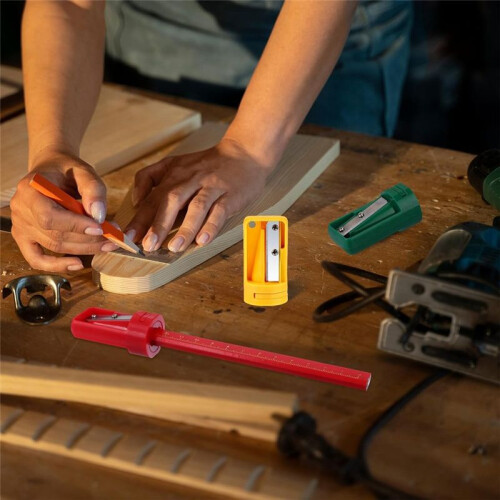 18 Pcs Carpenter Pencil Sharpener Compact Manual Carpenter Pencil Sharpener Portable Woodwork Pencil Cutter 1
