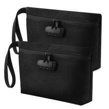 Afsluitbare Geldzak, Veilige Geldzak, Afsluitbare Accessoiretas voor Mannen en Vrouwen, voor Reizen, Bankstorting, Mobiele Telefoon, Zwart