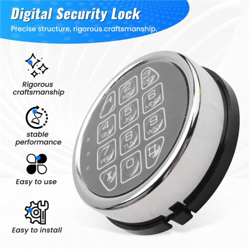 Safe Lock Electronic Digital Safe Lock Replacement Solenoid with 2 Key 1