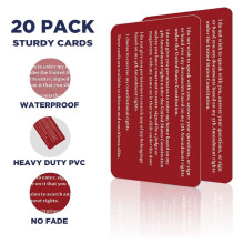 Know Your Rights Immigration Red Card - English Spanish Constitutional Rights Reminder for Immigration Encounters 20PCS