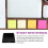 Postit Dispenser with Sticky Note Stencil,for 3x3 Inch Self-Sticky Notepad Maker Note Holder Clip with Template 6