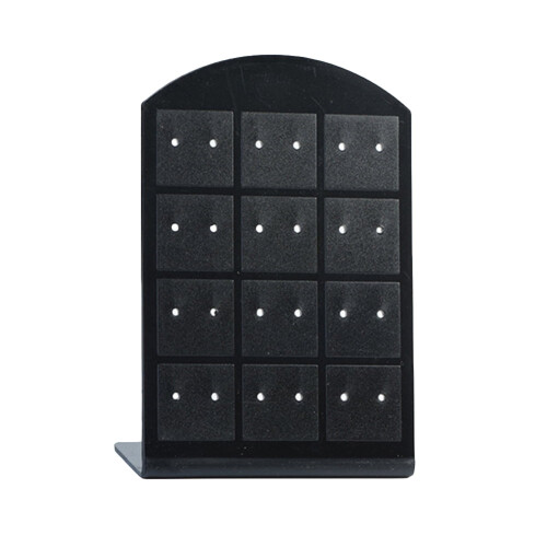 L-Shaped Earring Display Rack, 12-Hole, Black 1