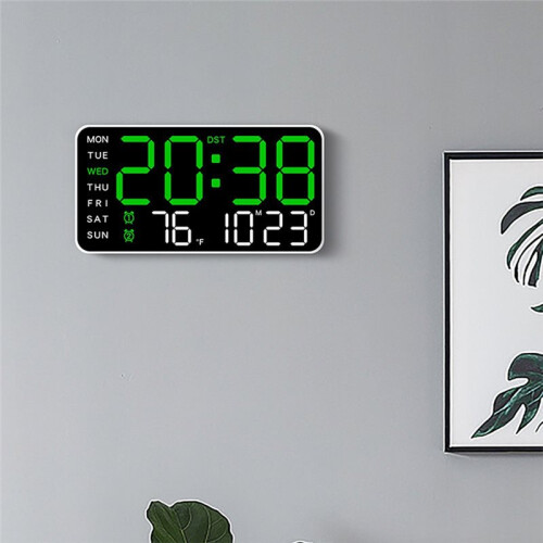 Frameless Digital Clock, Multi-Functional Wall-Mounted/Standing Clock, Minimalist Digital Display Clock 2