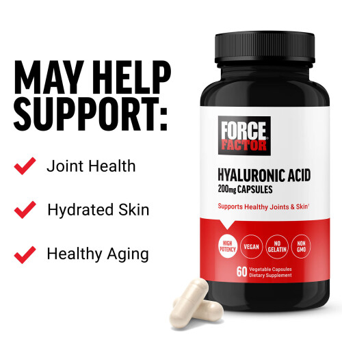 Force Factor, Hyaluronsyre, 200 mg, 60 Vegetabilske Kapsler 2