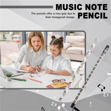 Music Pencils Music Note Pencil with Music Themed Erasers Wood Pencils Bulk Keyboard Fun Pencils Erasers Gift (24 Pcs)