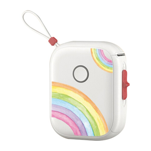 Portable Thermal Printer  Printer with Stickers Printer for Storage Office Home Rainbow Color