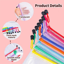 24Pcs Mesh Zipper Pouch Bags-8 Sizes Zipper Pouches for Organization,Mesh Bags with Zipper File Bag with Zipper