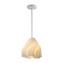 White Irregular Pendant Ceiling Lighting Hanging Unique Wave Design Ceiling Chandelier for Bedroom Kitchen Living Room C