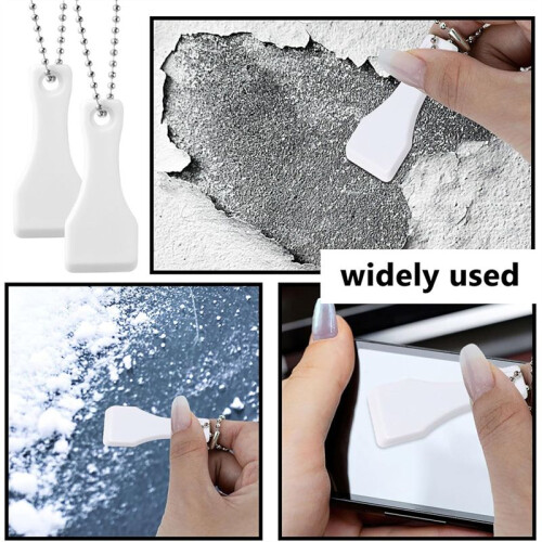 30Pcs White Plastic Scratch Ticket Scratcher Tool Card Scraper Scratch Off Tool Keyring Ticket Scratcher for Label,Film 1