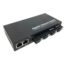 1000M Optic Media Converter 4 SC to 3 RJ45 Gigabit Fiber Optical Transceiver 2A&2B 1310nm/1550nm EU Plug