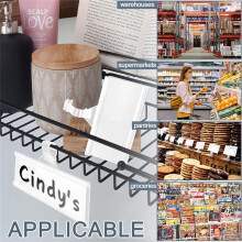 100 Pieces Plastic Wire Shelf Label Holders, Reusable Price Label Holder with Locks, for Supermarket Department Store
