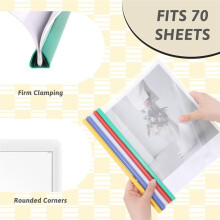 50 Pack Clear Report Covers with Sliding Bars 70 Sheet Capacity 9mm Transparent Resume Folders Binding Bars