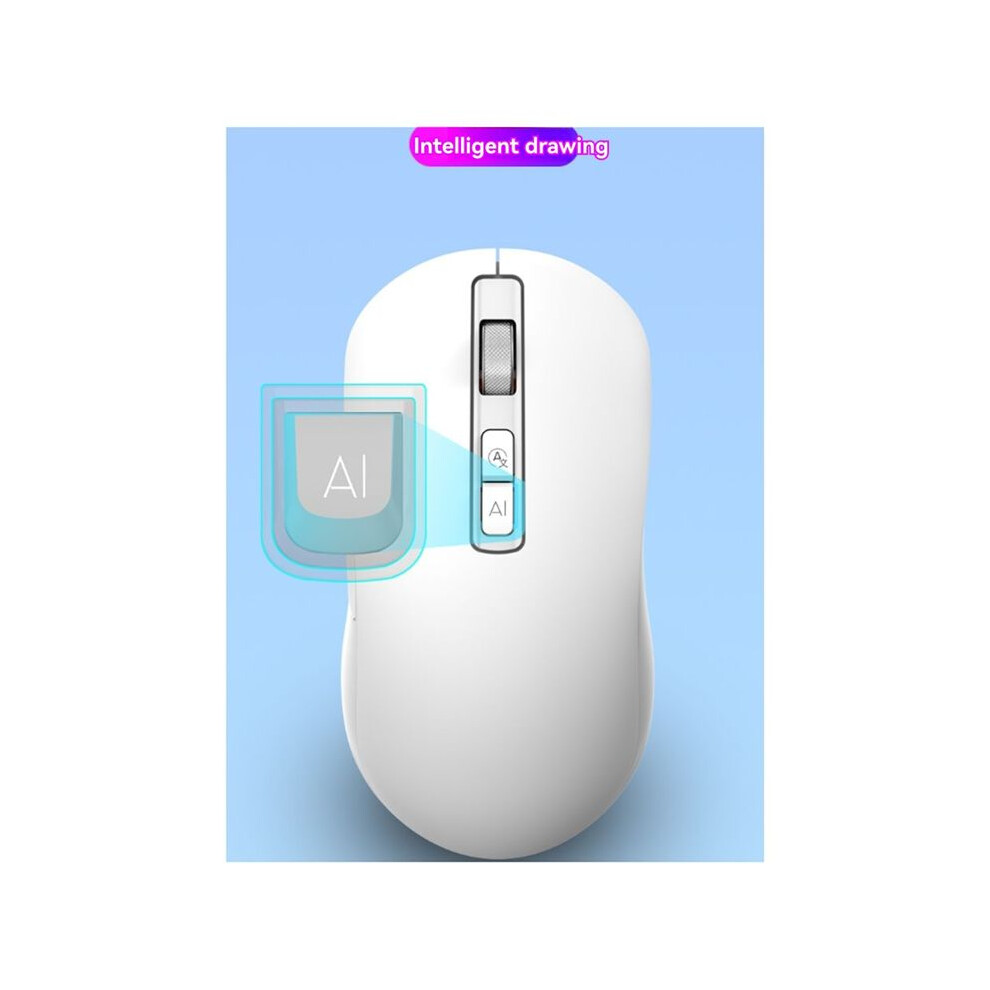 2.4G + Dual-Mode Voice Typing Mouse V12 Deepseek Translation Copywriting Ppt Table Ai Mouse White 4712468156613