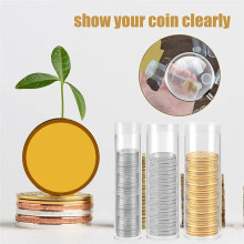30Pieces Coin Tubes Assorted Sizes Coin Storage Tubes Clear Plastic Coin Tubes Nickel Coin Tubes Point