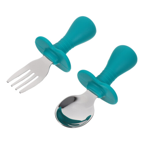 4Ensembles Cuillères Bébé Silicone Vert Ergonomique 2