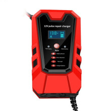 12V Pulse Repair 6A Fast Charge for Car Motorcycle Lead-Acid Car Battery Charger LCD Display Battery Tester EU Plug