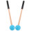 4Paires Maillets Percussion Polyvalents Bois Et Caoutchouc Bleu 2